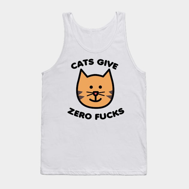 Cats Give Zero Fucks Tank Top by toddgoldmanart